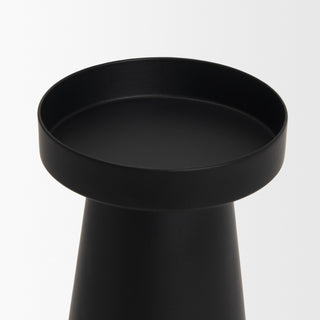 Quadir Tall Matte Black Metal Candle Holder