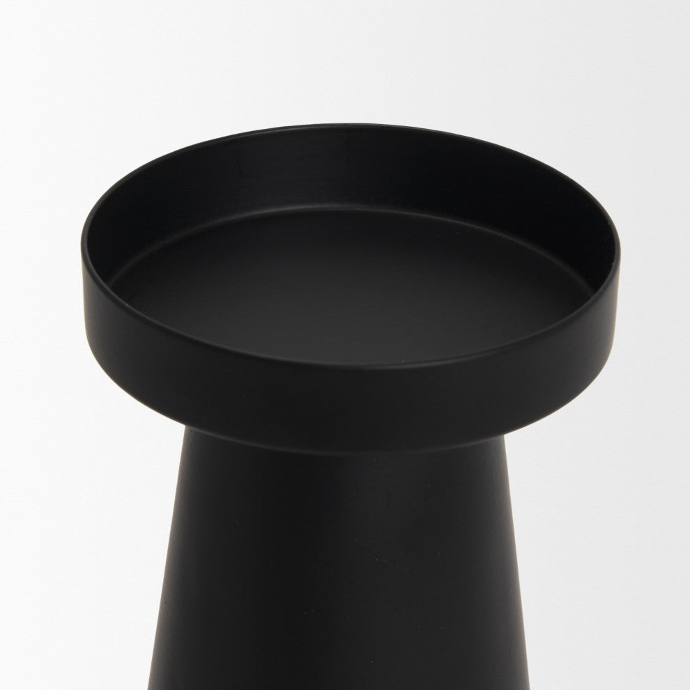 Quadir Tall Matte Black Metal Candle Holder