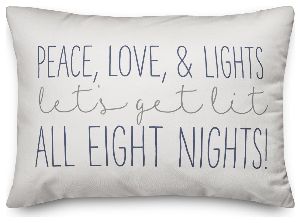 Peace Love and Lights 14"x20" Throw Pillow