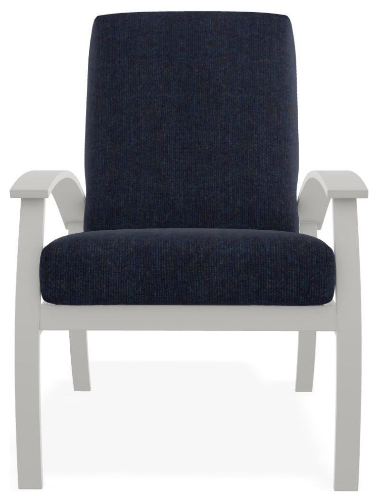 Belle Isle Cushion Deep Seating Outdoor Armchair, Indigo/Snow