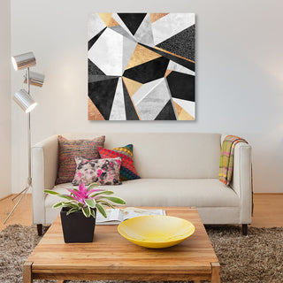 "Geometry Gold" by Elisabeth Fredriksson, Canvas Print, 12"x12"