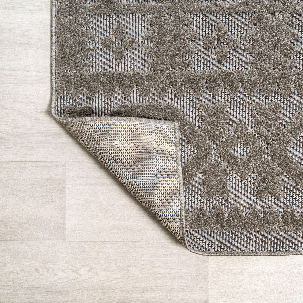 Citta High-Low Pile Mediterranean Tile Indoor/Outdoor Runner Rug