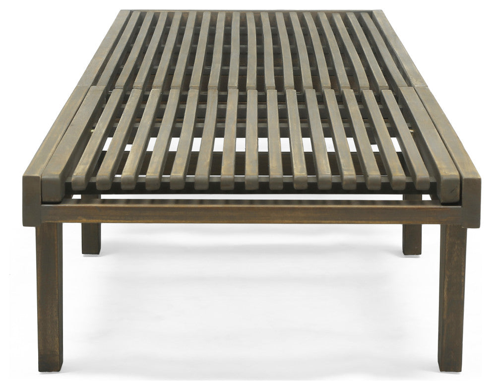 Addisyn Outdoor Wooden Chaise Lounge, Set of 2, Gray Finish