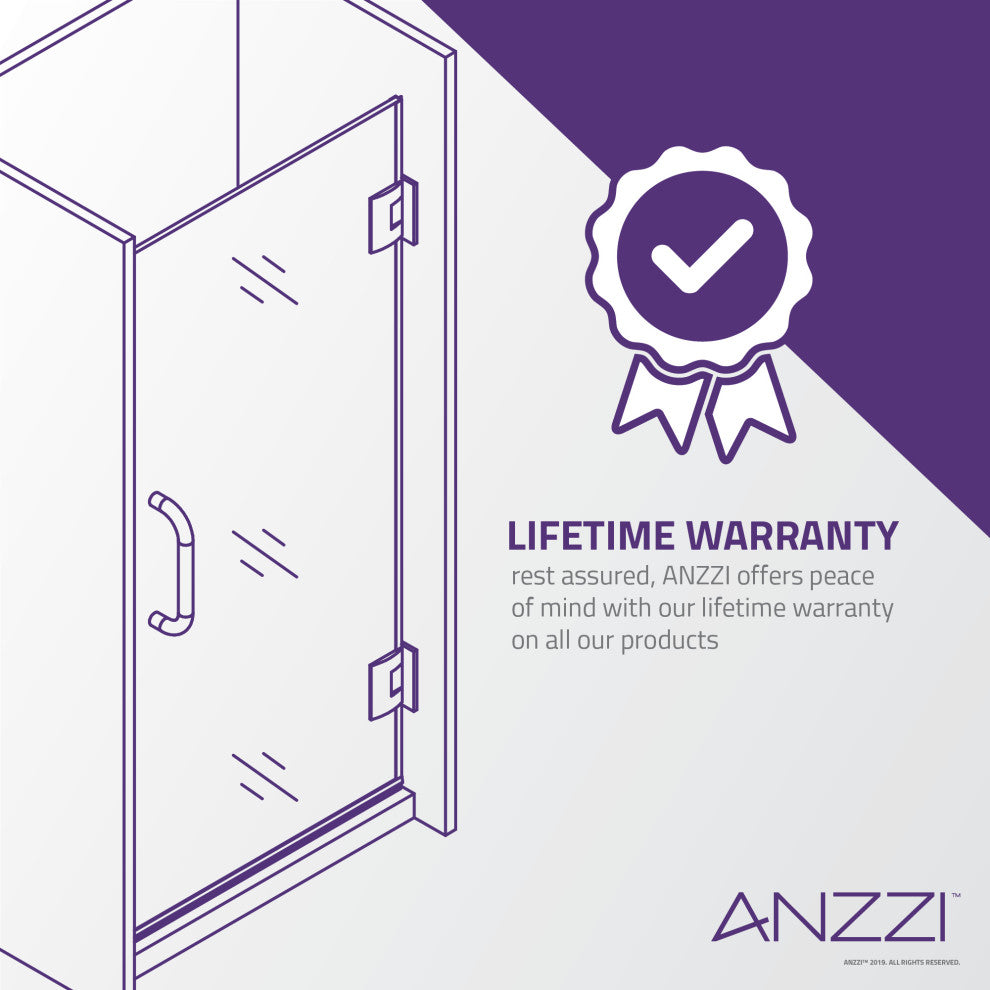 Passion Series 30 in. W x 72 in. H Frameless Hinged Shower Door in Chrome