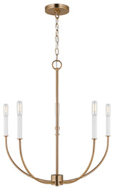 Greenwich LED Chandelier, Satin Brass
