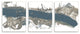 Abstract Line Painting Bold Blue Busy Grey Movement,3pc, each 10 x 15