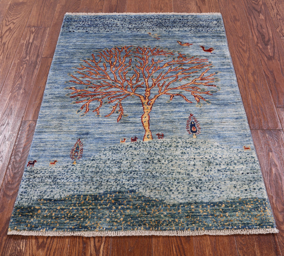 2' 9" X 4' 0" Hand-Knotted Tribal Persian Gabbeh Wool Rug - Q12654