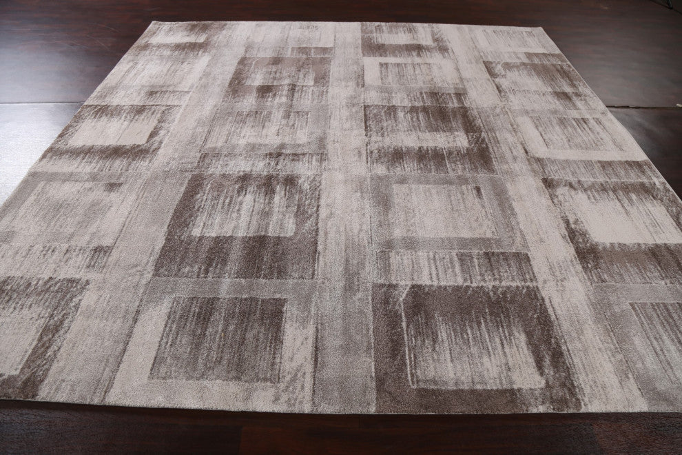 Geometric Transitional Oriental Turkish Rug Contemporary Carpet 10x10