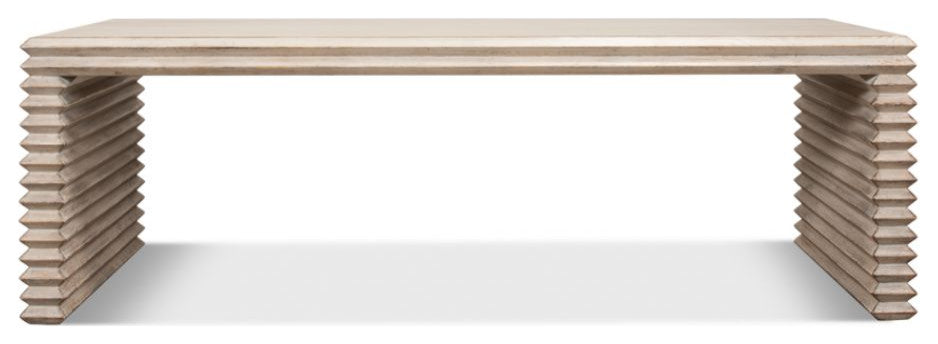 Stacked Cocktail Coffee Table Stone Gray