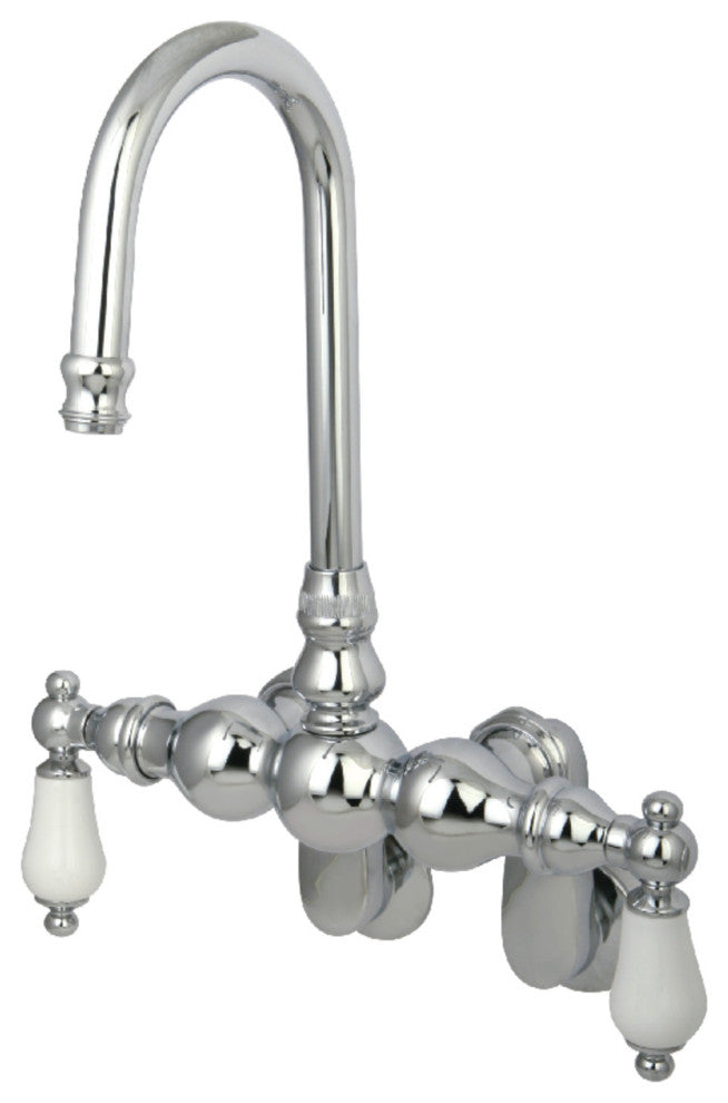 Kingston Brass Adjustable Center Wall Mount Tub Faucet, Polished Chrome