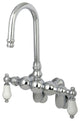 Kingston Brass Adjustable Center Wall Mount Tub Faucet, Polished Chrome