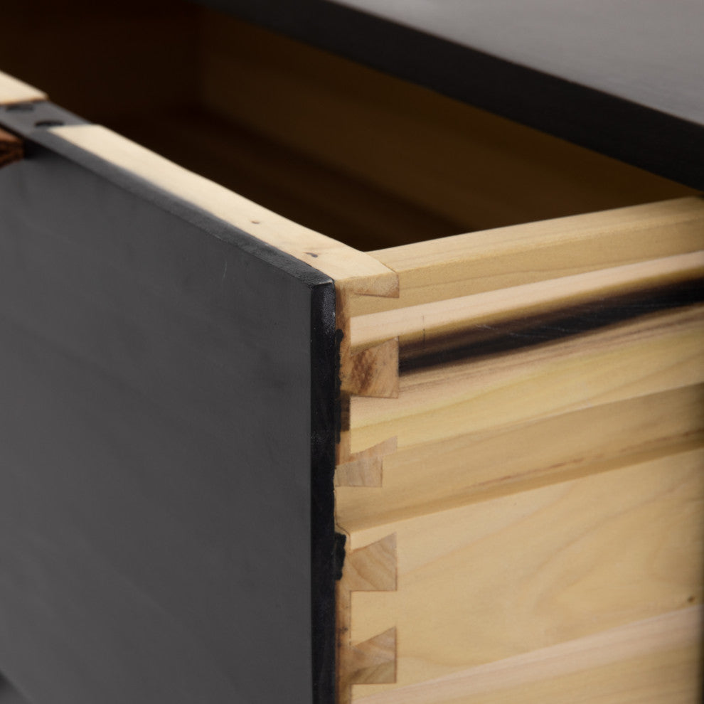 Trey 5 Drawer Dresser-Black Wash Poplar