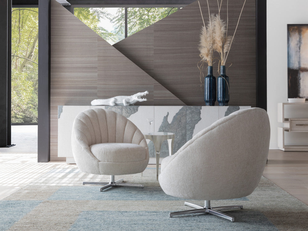 Lucille Swivel Chair Polished Chrome Base