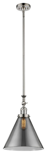 X-Large Cone 1-Light Mini Pendant, Polished Nickel, Plated Smoke