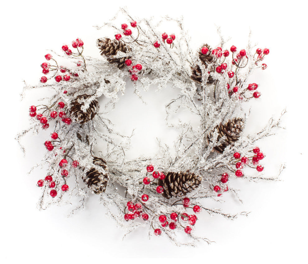 Icy Twig/Cone/Berry Wreath
