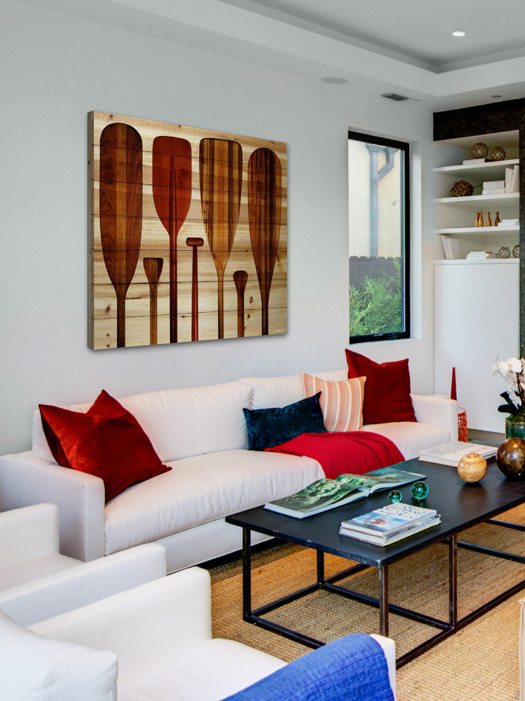 "Paddles" Wall Art on Wood, 32"x32"