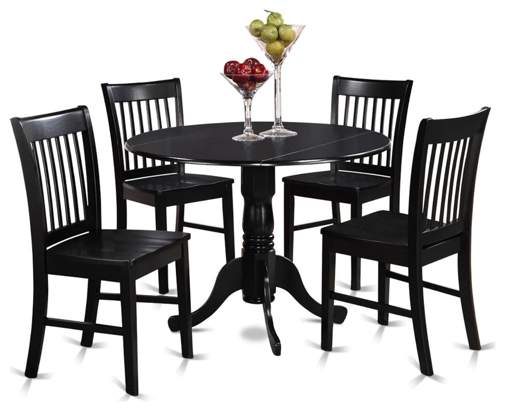 5 Pc Small Kitchen Table, Chairs Set-Round Kitchen Table, 4 Dinette Chairs