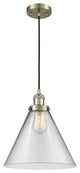 X-Large Cone 1-Light LED Pendant, Antique Brass, Glass: Clear