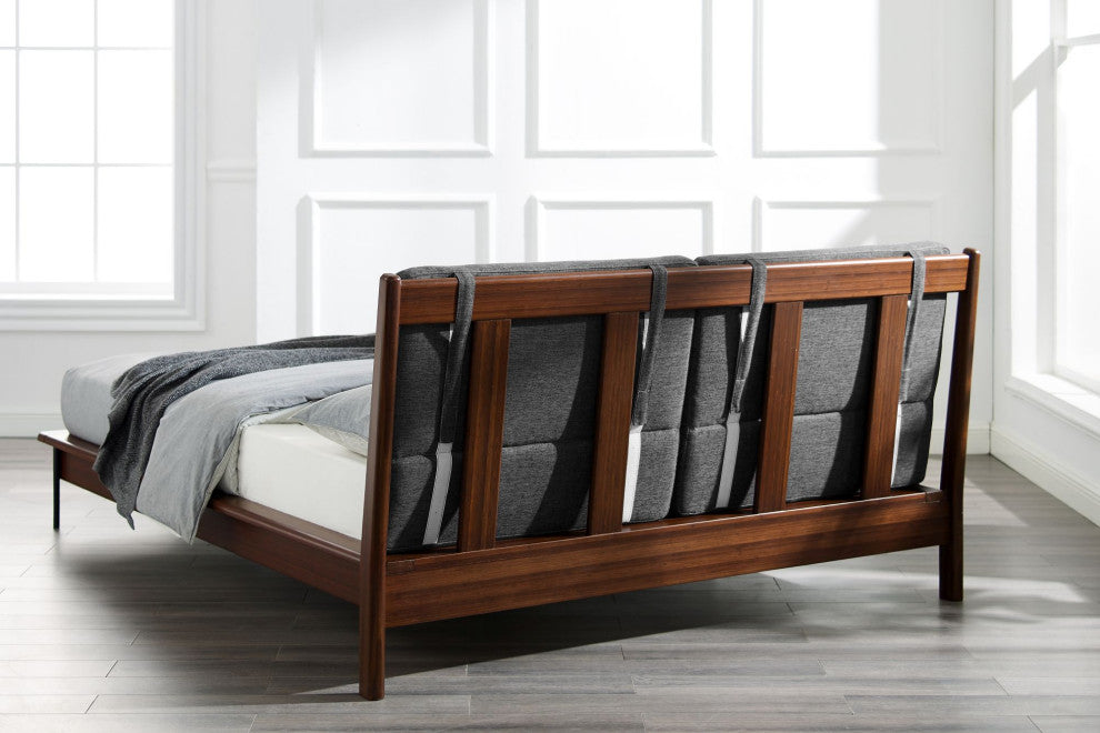 Park Avenue Platform Bed with Fabric, Ruby, Queen