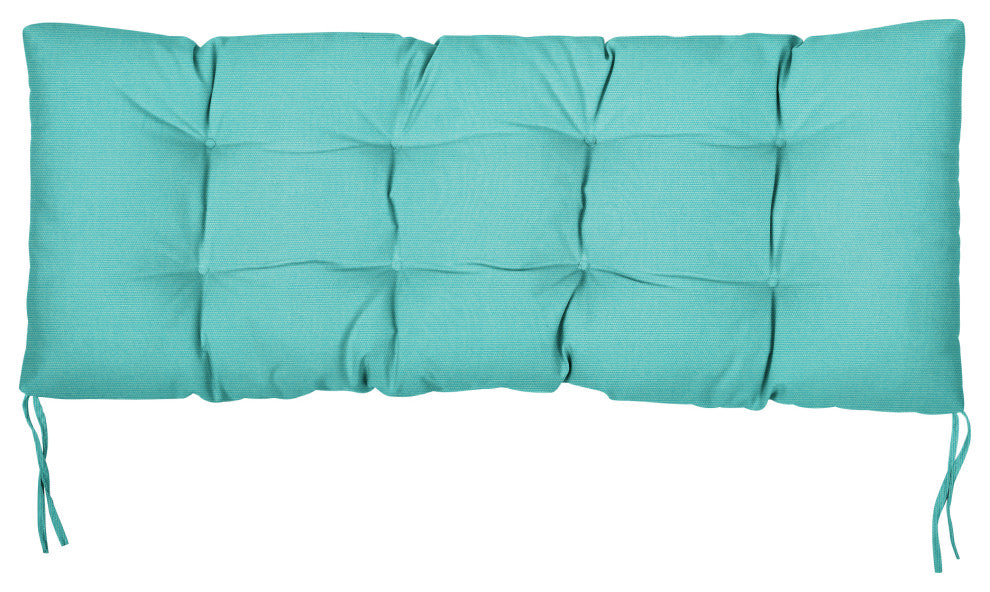 Sunbrella Canvas Indoor/Outdoor Tufted Bench Cushion, Aruba, 48x19x3"