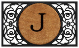 Armada Circle Monogram Doormat, 22"x36", J