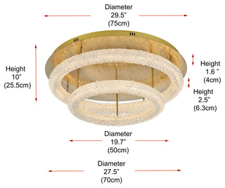 Home Living 29.5" LED Flush Mount, Satin Gold