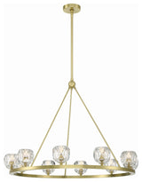 Aragon 10-Light Soft Brass Chandelier, Faceted Cut Crystal