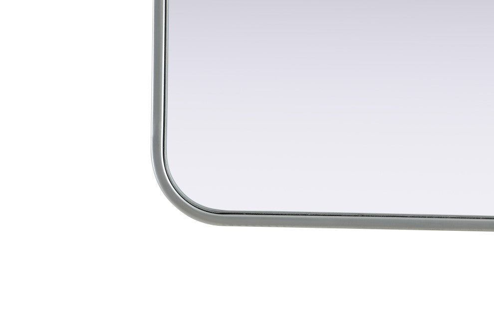 Home Living Contour Metal Rectangle Mirror 24x36, Silver