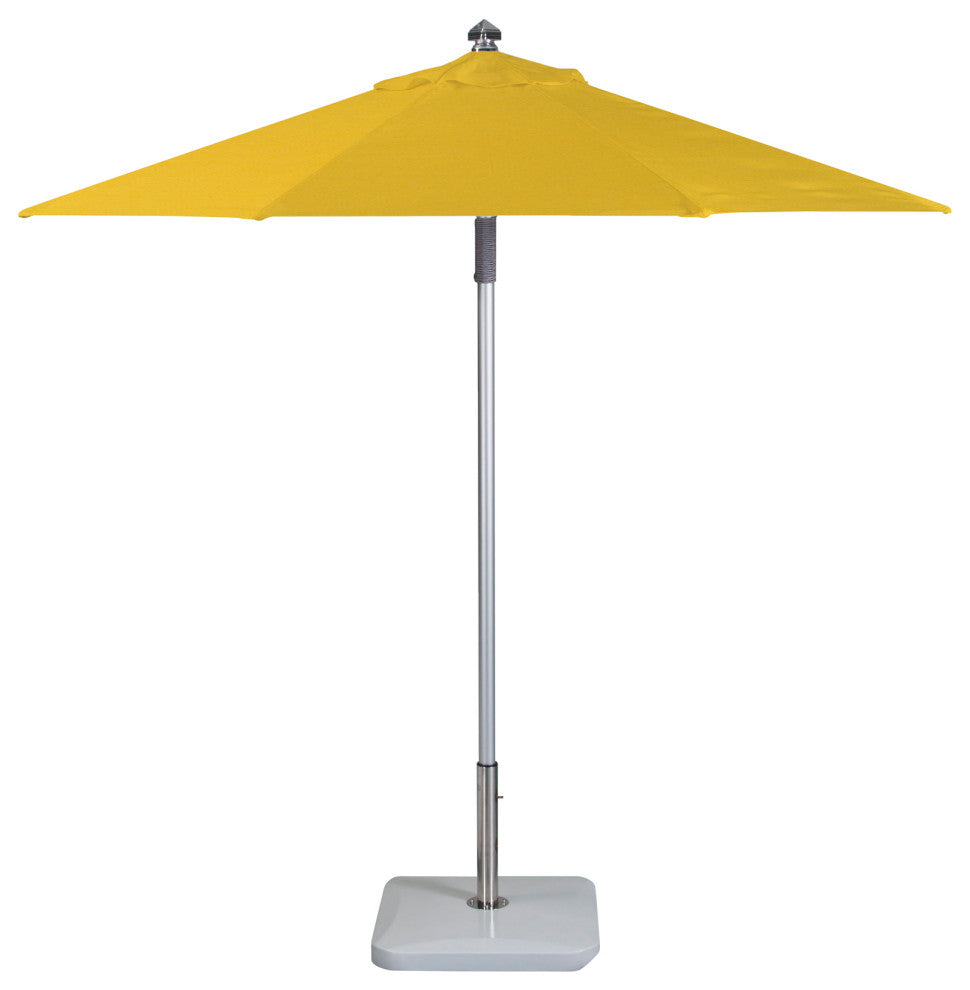 9' Round Double Pulley Commercial Contract Umbrella, Silver, Sunflower Yellow