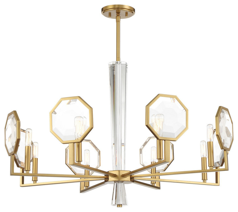 Leighton 8-Light Chandelier, Warm Brass