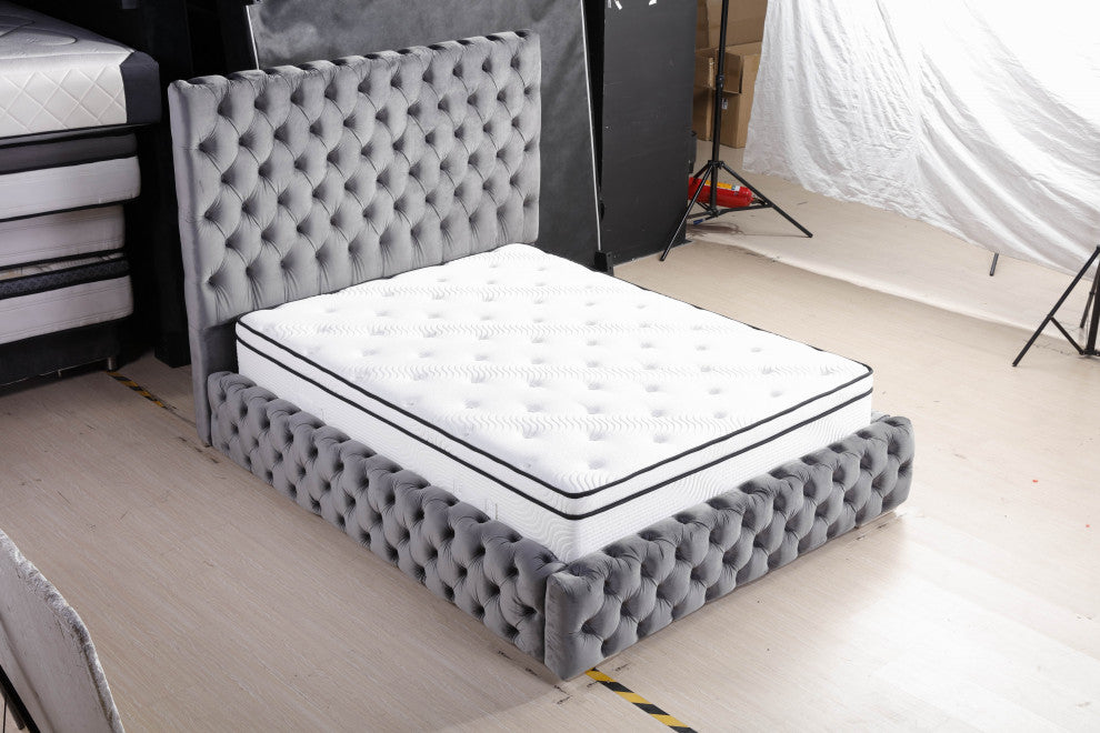 12"? Medium Euro Top Gel Memory Foam Hybrid Pocket Spring Mattress, King