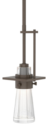 Erlenmeyer Mini Pendant, Bronze, Clear Glass