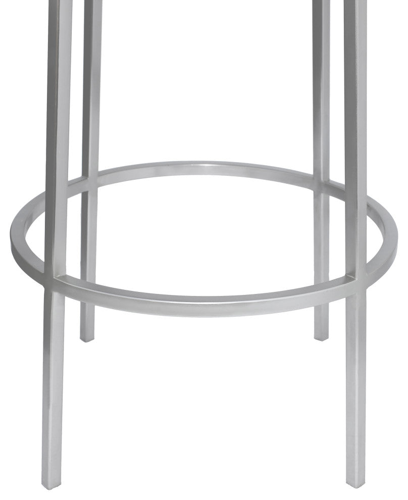 Tyson Contemporary Durable Iron Stool, Brushed Silver, Counter Height