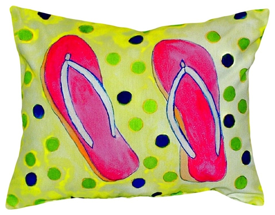 Flip Flops No Cord Pillow - Set of Two 16x20