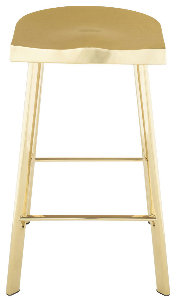 Icon Stainless Steel Stool, Gold, Counter Height