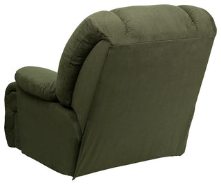 Contemporary Glacier Olive Microfiber Chaise Rocker Recliner