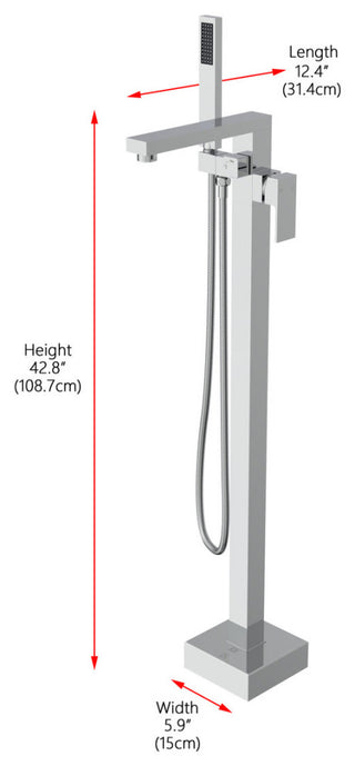 Elegant Lighting FAT-8002 Henry Floor Mounted Clawfoot Tub Filler - Chrome