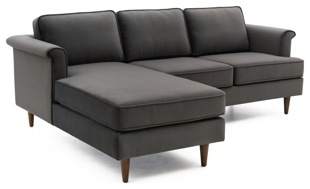 TOV Furniture Porter Grey Velvet Sectional LAF
