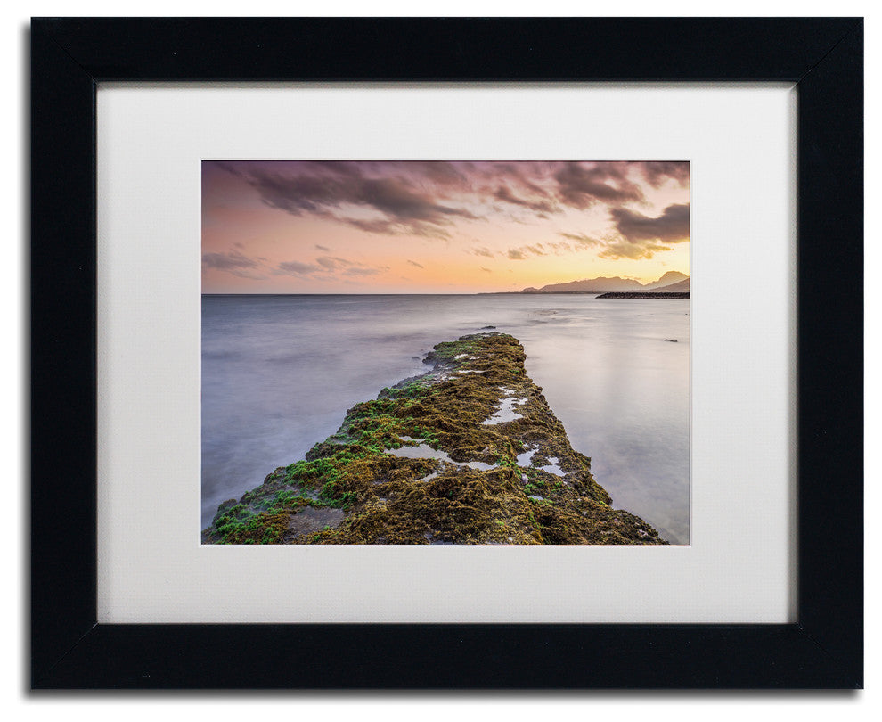 Pierre Leclerc 'Sunset Reef' Matted Framed Art, Black Frame, White, 14x11