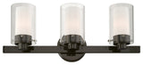 Livex Lighting Manhattan 3 Light Black Chrome, Polished Chrome Vanity Sconce