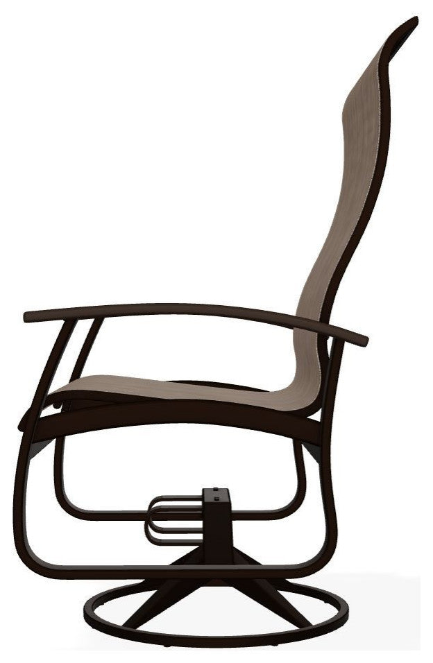 Belle Isle Sling Outdoor Swivel Rocker, Augustine Fennel/Kona