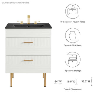 Daybreak 24" Bathroom Vanity, White Black