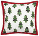 Plaid Trees Applique Embroidered Pillow
