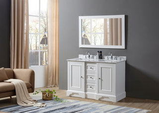 48" Kingswood Double Bath Vanity, White and Mirror