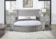 ACME Gaiva Eastern King Bed with Storage in Gray Velvet