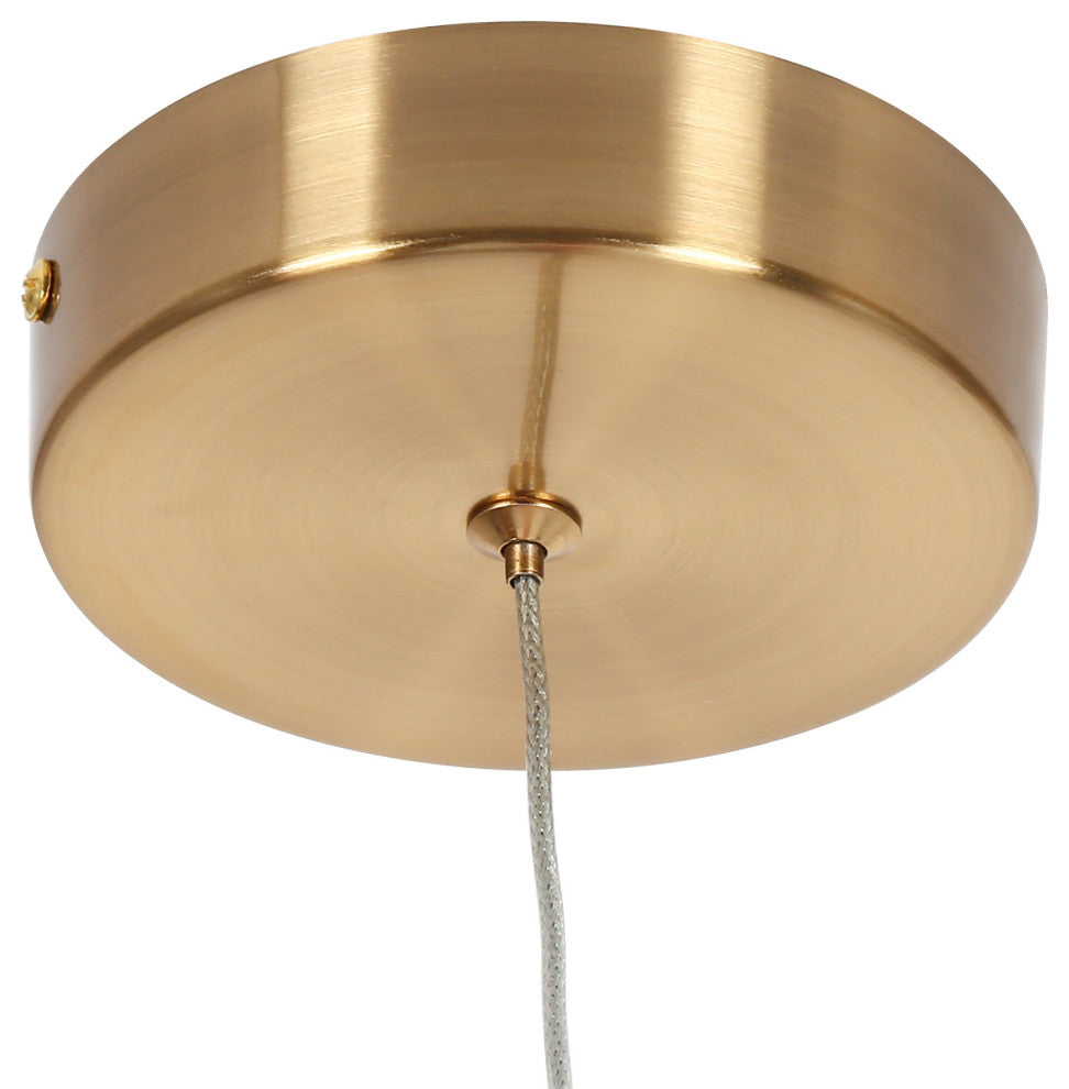LNC Chrysanthemum 1-Light 5.1" Modern Unique Gold LED Pendant Light, Gold