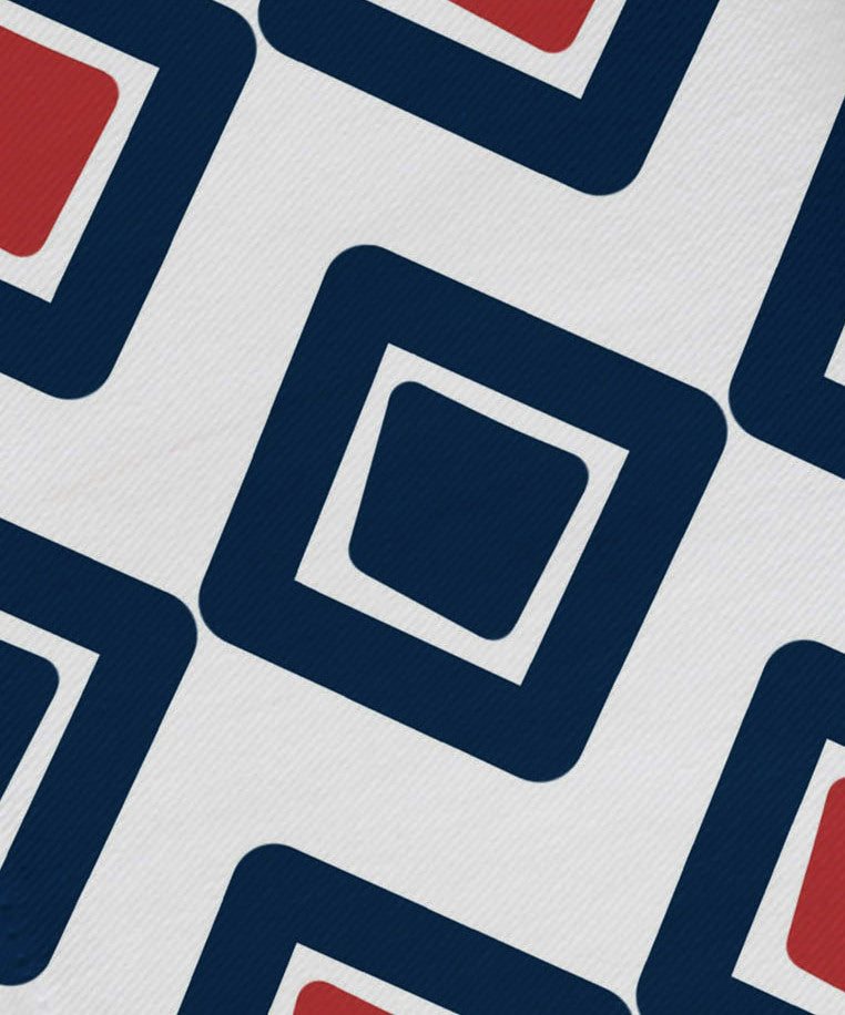 19x19", Diamond Jive 2 Geometric Print Napkin, Navy Blue, Set of 4