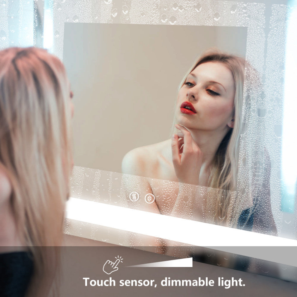 Vanity LED Lighted Backlit Wall Mounted Bathroom  Mirror, 24x36", 2 Buttons