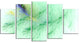 Light Green Veins of Marble, Contemporary Wall Art Canvas, 60"x32", 5 Panels