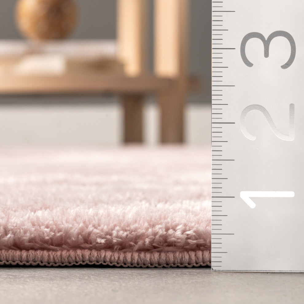nuLOOM Loni Solid Machine Washable Shag Area Rug, Pink, 8'x10'